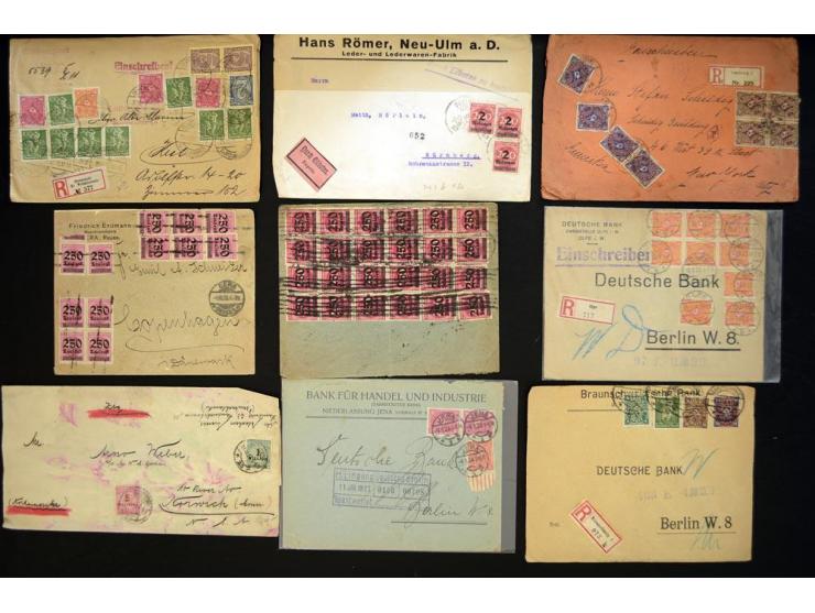 1920/1923, sehr umfangreicher Posten mit geschätzt 1000-1500 Briefen, Karten und Ganzsachen inkl. Dienstmarken-Frankaturen, d