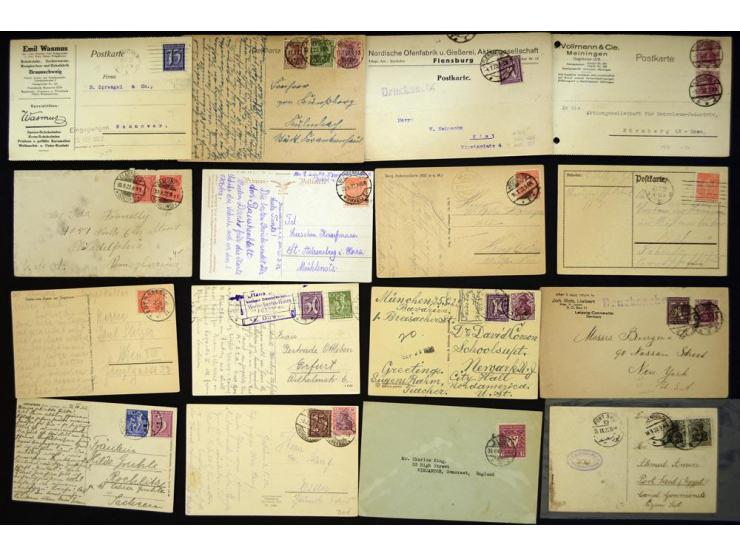 1920/1923, sehr umfangreicher Posten mit geschätzt 1000-1500 Briefen, Karten und Ganzsachen inkl. Dienstmarken-Frankaturen, d