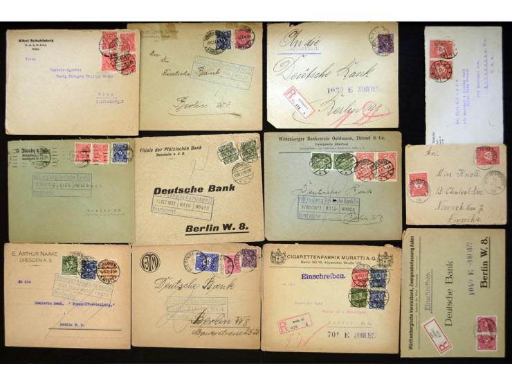 1920/1923, sehr umfangreicher Posten mit geschätzt 1000-1500 Briefen, Karten und Ganzsachen inkl. Dienstmarken-Frankaturen, d
