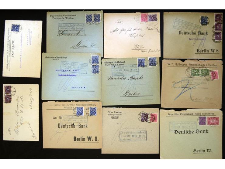 1920/1923, sehr umfangreicher Posten mit geschätzt 1000-1500 Briefen, Karten und Ganzsachen inkl. Dienstmarken-Frankaturen, d