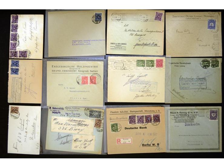 1920/1923, sehr umfangreicher Posten mit geschätzt 1000-1500 Briefen, Karten und Ganzsachen inkl. Dienstmarken-Frankaturen, d