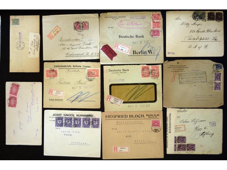 1920/1923, sehr umfangreicher Posten mit geschätzt 1000-1500 Briefen, Karten und Ganzsachen inkl. Dienstmarken-Frankaturen, d