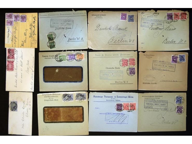 1920/1923, sehr umfangreicher Posten mit geschätzt 1000-1500 Briefen, Karten und Ganzsachen inkl. Dienstmarken-Frankaturen, d