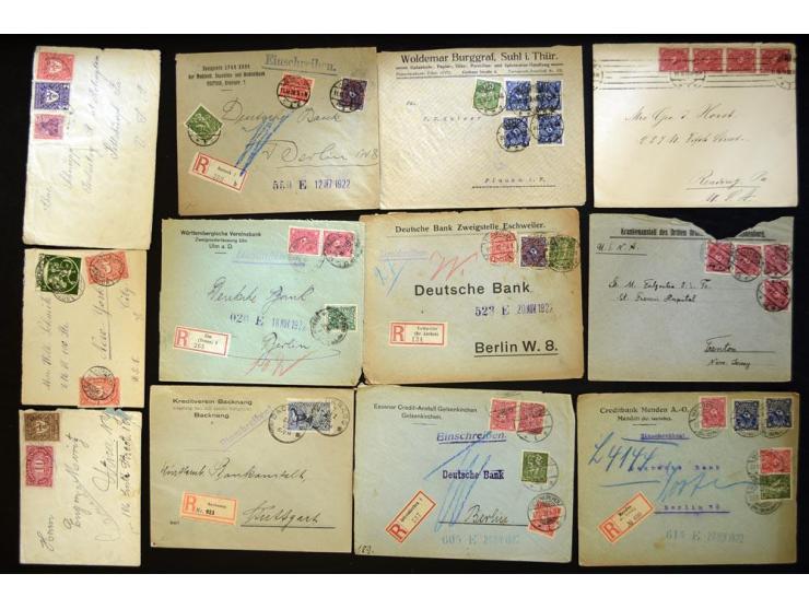 1920/1923, sehr umfangreicher Posten mit geschätzt 1000-1500 Briefen, Karten und Ganzsachen inkl. Dienstmarken-Frankaturen, d