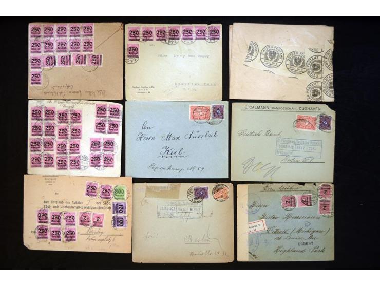 1920/1923, sehr umfangreicher Posten mit geschätzt 1000-1500 Briefen, Karten und Ganzsachen inkl. Dienstmarken-Frankaturen, d