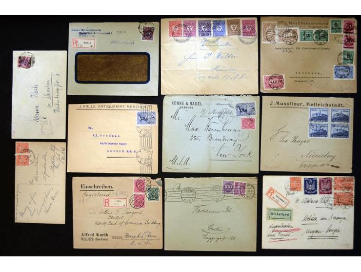 1920/1923, sehr umfangreicher Posten mit geschätzt 1000-1500 Briefen, Karten und Ganzsachen inkl. Dienstmarken-Frankaturen, d
