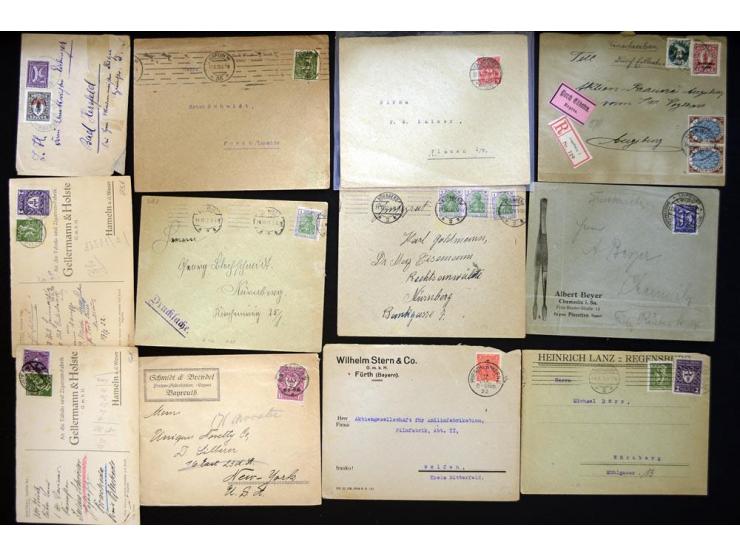 1920/1923, sehr umfangreicher Posten mit geschätzt 1000-1500 Briefen, Karten und Ganzsachen inkl. Dienstmarken-Frankaturen, d