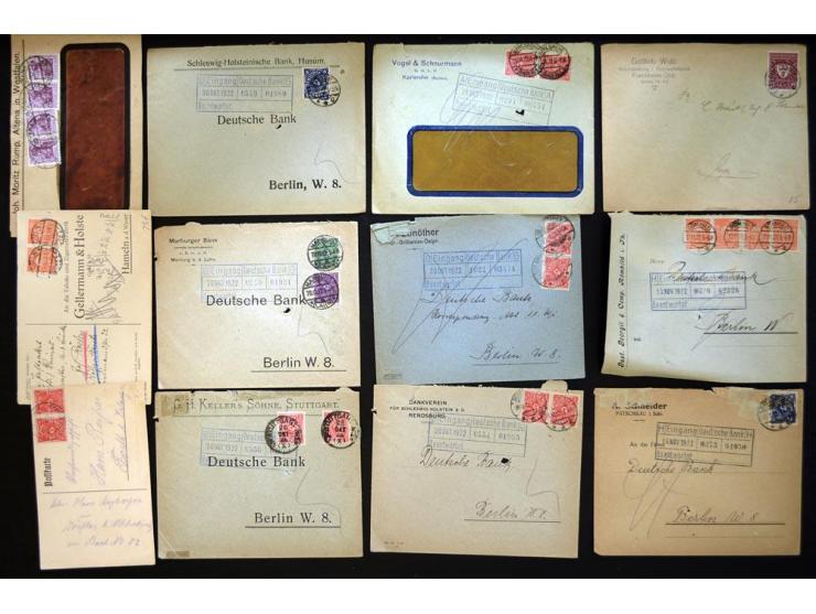 1920/1923, sehr umfangreicher Posten mit geschätzt 1000-1500 Briefen, Karten und Ganzsachen inkl. Dienstmarken-Frankaturen, d