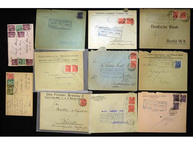 1920/1923, sehr umfangreicher Posten mit geschätzt 1000-1500 Briefen, Karten und Ganzsachen inkl. Dienstmarken-Frankaturen, d