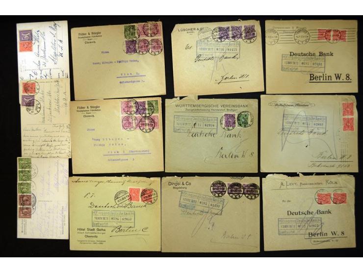 1920/1923, sehr umfangreicher Posten mit geschätzt 1000-1500 Briefen, Karten und Ganzsachen inkl. Dienstmarken-Frankaturen, d