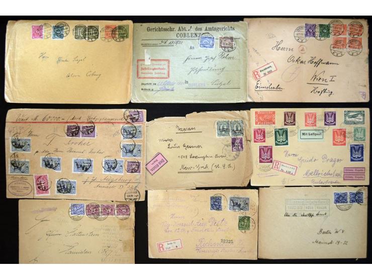 1920/1923, sehr umfangreicher Posten mit geschätzt 1000-1500 Briefen, Karten und Ganzsachen inkl. Dienstmarken-Frankaturen, d