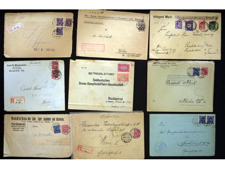 1920/1923, sehr umfangreicher Posten mit geschätzt 1000-1500 Briefen, Karten und Ganzsachen inkl. Dienstmarken-Frankaturen, d