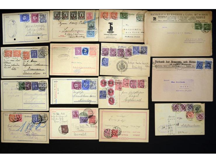 1920/1923, sehr umfangreicher Posten mit geschätzt 1000-1500 Briefen, Karten und Ganzsachen inkl. Dienstmarken-Frankaturen, d