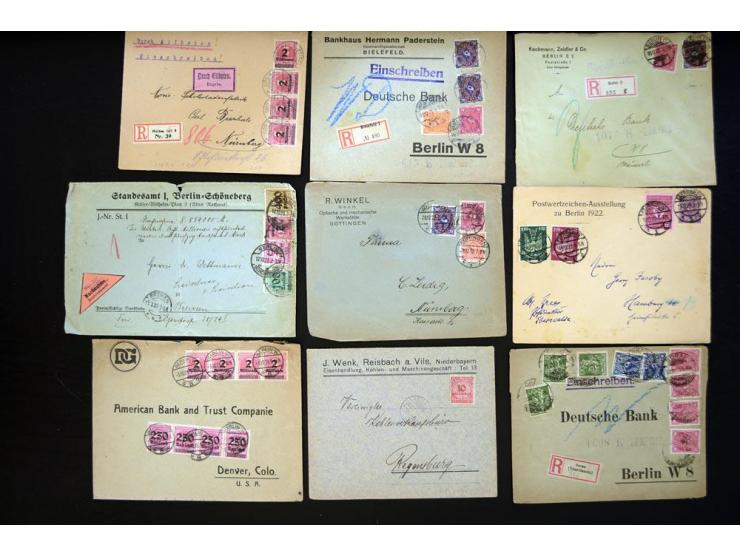 1920/1923, sehr umfangreicher Posten mit geschätzt 1000-1500 Briefen, Karten und Ganzsachen inkl. Dienstmarken-Frankaturen, d