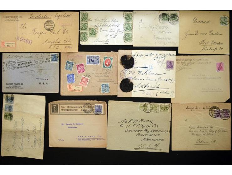1920/1923, sehr umfangreicher Posten mit geschätzt 1000-1500 Briefen, Karten und Ganzsachen inkl. Dienstmarken-Frankaturen, d