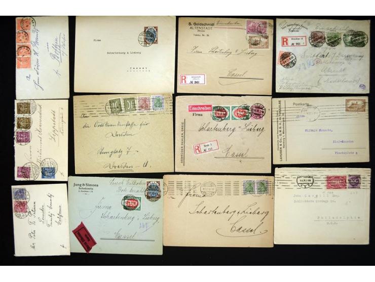 1920/1923, sehr umfangreicher Posten mit geschätzt 1000-1500 Briefen, Karten und Ganzsachen inkl. Dienstmarken-Frankaturen, d
