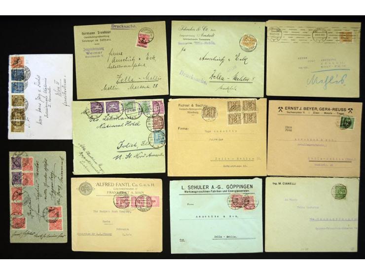 1920/1923, sehr umfangreicher Posten mit geschätzt 1000-1500 Briefen, Karten und Ganzsachen inkl. Dienstmarken-Frankaturen, d