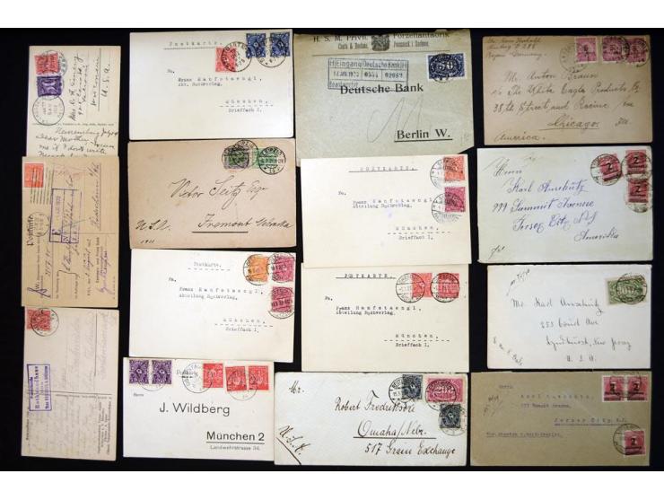 1920/1923, sehr umfangreicher Posten mit geschätzt 1000-1500 Briefen, Karten und Ganzsachen inkl. Dienstmarken-Frankaturen, d