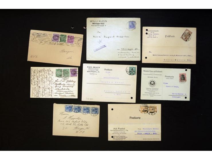 1920/1923, sehr umfangreicher Posten mit geschätzt 1000-1500 Briefen, Karten und Ganzsachen inkl. Dienstmarken-Frankaturen, d