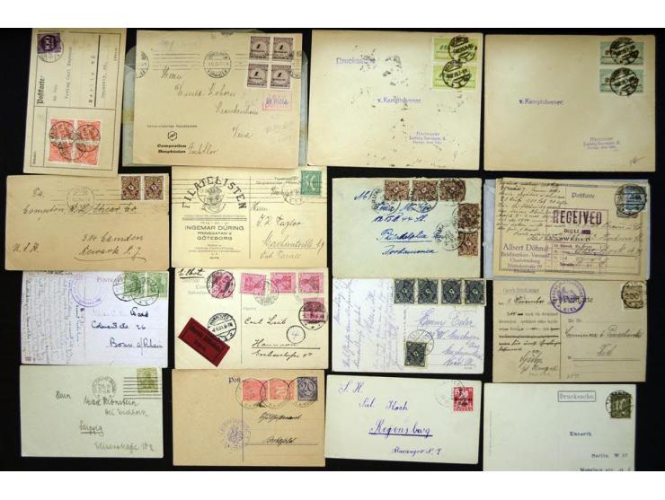 1920/1923, sehr umfangreicher Posten mit geschätzt 1000-1500 Briefen, Karten und Ganzsachen inkl. Dienstmarken-Frankaturen, d