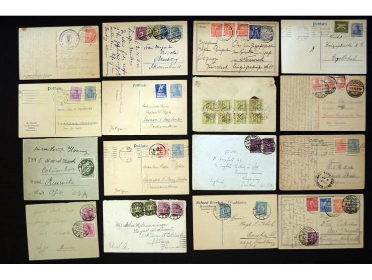 1920/1923, sehr umfangreicher Posten mit geschätzt 1000-1500 Briefen, Karten und Ganzsachen inkl. Dienstmarken-Frankaturen, d