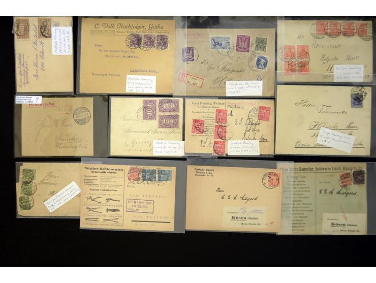 1920/1923, sehr umfangreicher Posten mit geschätzt 1000-1500 Briefen, Karten und Ganzsachen inkl. Dienstmarken-Frankaturen, d