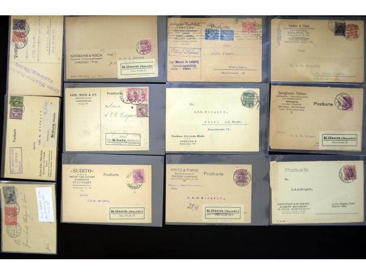 1920/1923, sehr umfangreicher Posten mit geschätzt 1000-1500 Briefen, Karten und Ganzsachen inkl. Dienstmarken-Frankaturen, d