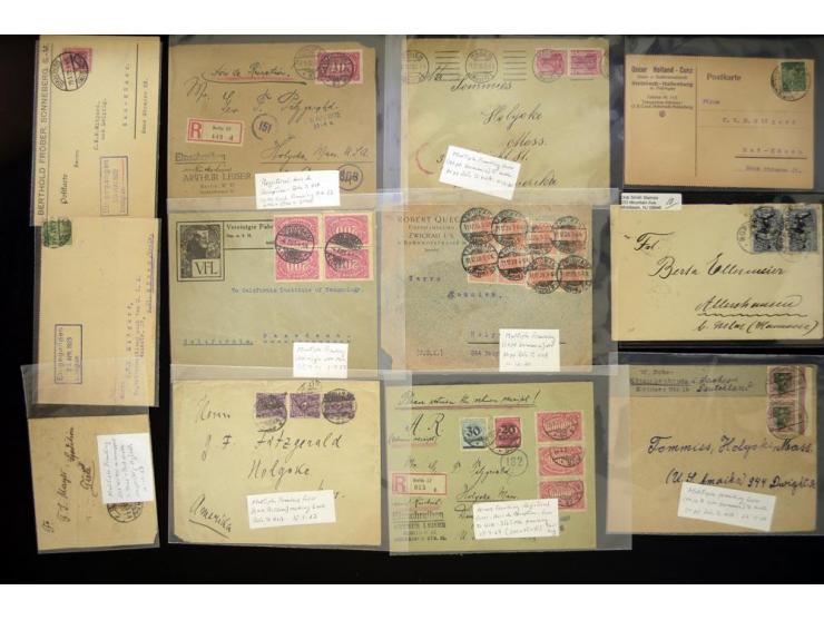 1920/1923, sehr umfangreicher Posten mit geschätzt 1000-1500 Briefen, Karten und Ganzsachen inkl. Dienstmarken-Frankaturen, d