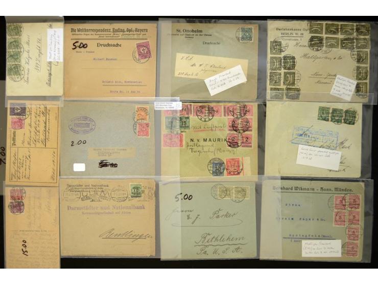 1920/1923, sehr umfangreicher Posten mit geschätzt 1000-1500 Briefen, Karten und Ganzsachen inkl. Dienstmarken-Frankaturen, d