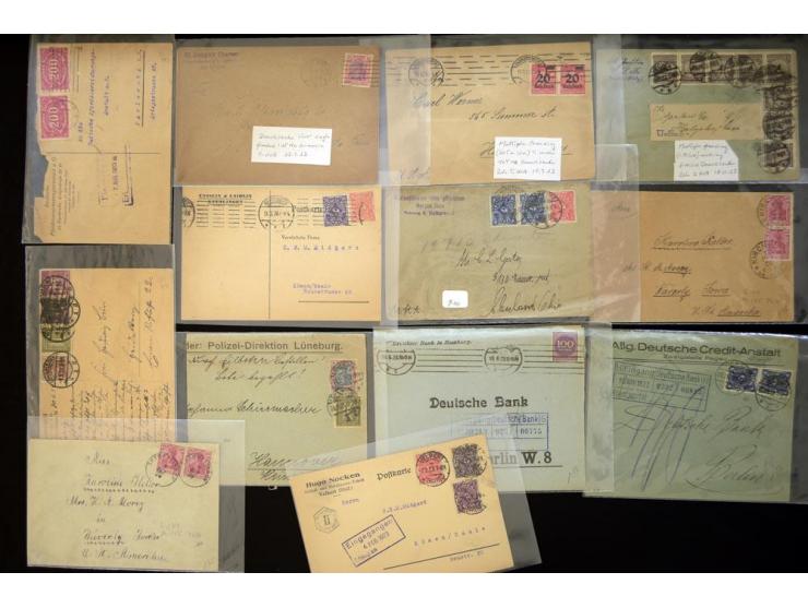 1920/1923, sehr umfangreicher Posten mit geschätzt 1000-1500 Briefen, Karten und Ganzsachen inkl. Dienstmarken-Frankaturen, d
