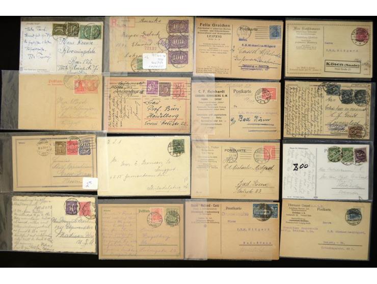 1920/1923, sehr umfangreicher Posten mit geschätzt 1000-1500 Briefen, Karten und Ganzsachen inkl. Dienstmarken-Frankaturen, d