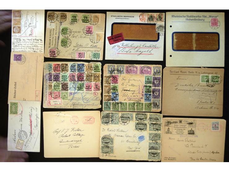 1920/1923, sehr umfangreicher Posten mit geschätzt 1000-1500 Briefen, Karten und Ganzsachen inkl. Dienstmarken-Frankaturen, d