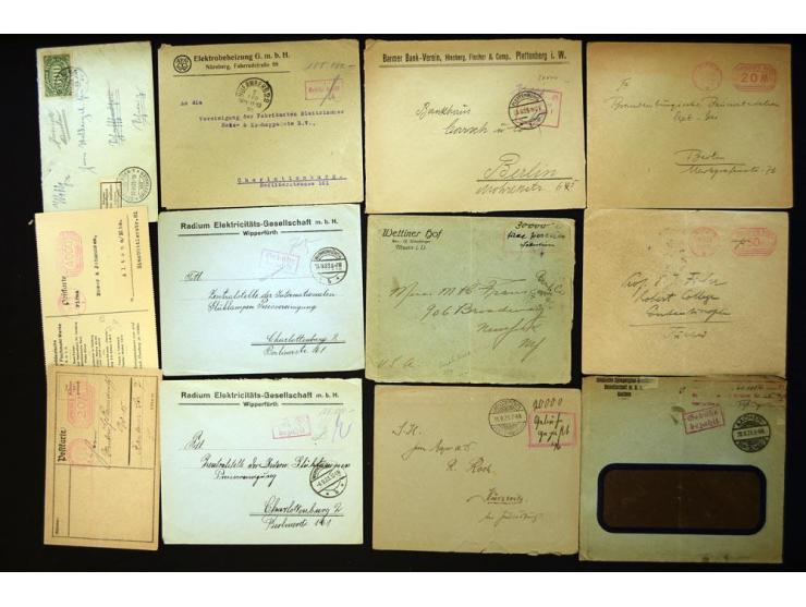 1920/1923, sehr umfangreicher Posten mit geschätzt 1000-1500 Briefen, Karten und Ganzsachen inkl. Dienstmarken-Frankaturen, d