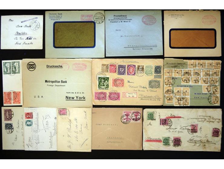 1920/1923, sehr umfangreicher Posten mit geschätzt 1000-1500 Briefen, Karten und Ganzsachen inkl. Dienstmarken-Frankaturen, d