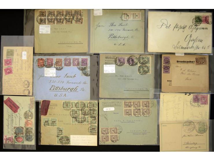 1920/1923, sehr umfangreicher Posten mit geschätzt 1000-1500 Briefen, Karten und Ganzsachen inkl. Dienstmarken-Frankaturen, d