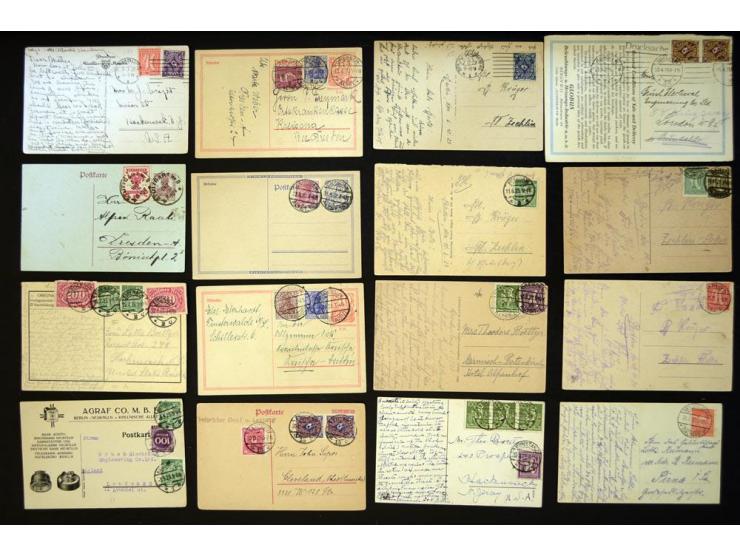 1920/1923, sehr umfangreicher Posten mit geschätzt 1000-1500 Briefen, Karten und Ganzsachen inkl. Dienstmarken-Frankaturen, d