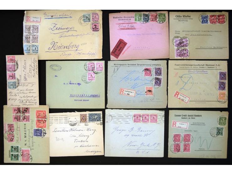 1920/1923, sehr umfangreicher Posten mit geschätzt 1000-1500 Briefen, Karten und Ganzsachen inkl. Dienstmarken-Frankaturen, d