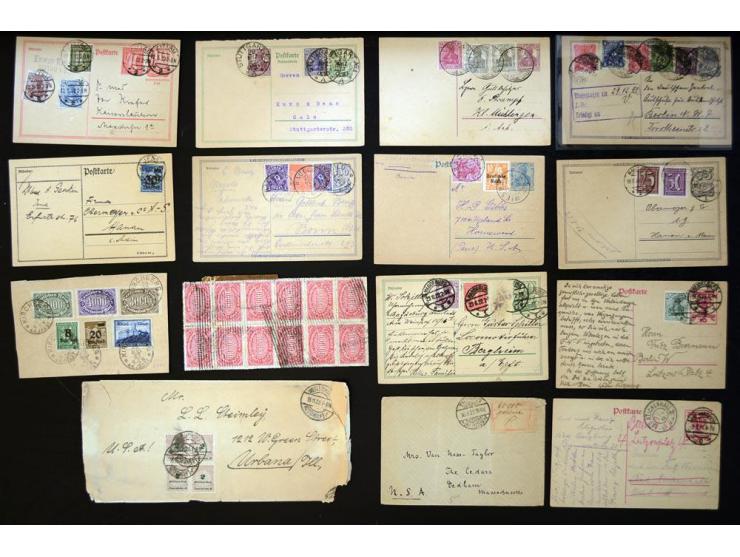 1920/1923, sehr umfangreicher Posten mit geschätzt 1000-1500 Briefen, Karten und Ganzsachen inkl. Dienstmarken-Frankaturen, d