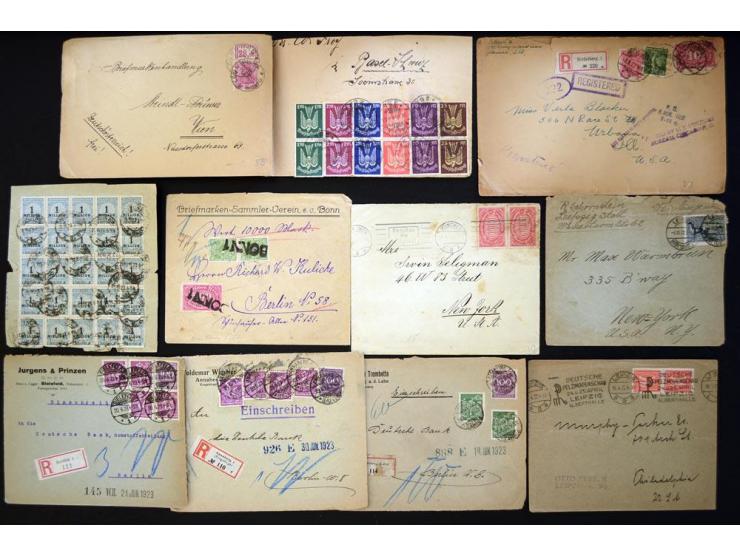 1920/1923, sehr umfangreicher Posten mit geschätzt 1000-1500 Briefen, Karten und Ganzsachen inkl. Dienstmarken-Frankaturen, d