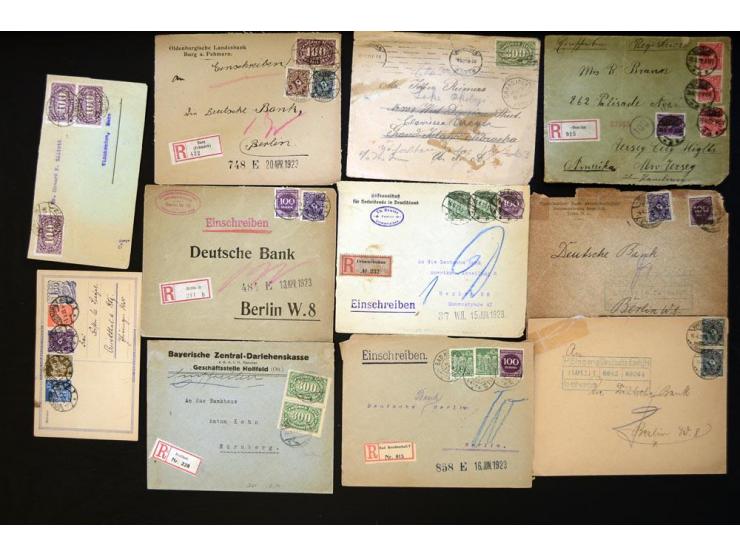 1920/1923, sehr umfangreicher Posten mit geschätzt 1000-1500 Briefen, Karten und Ganzsachen inkl. Dienstmarken-Frankaturen, d