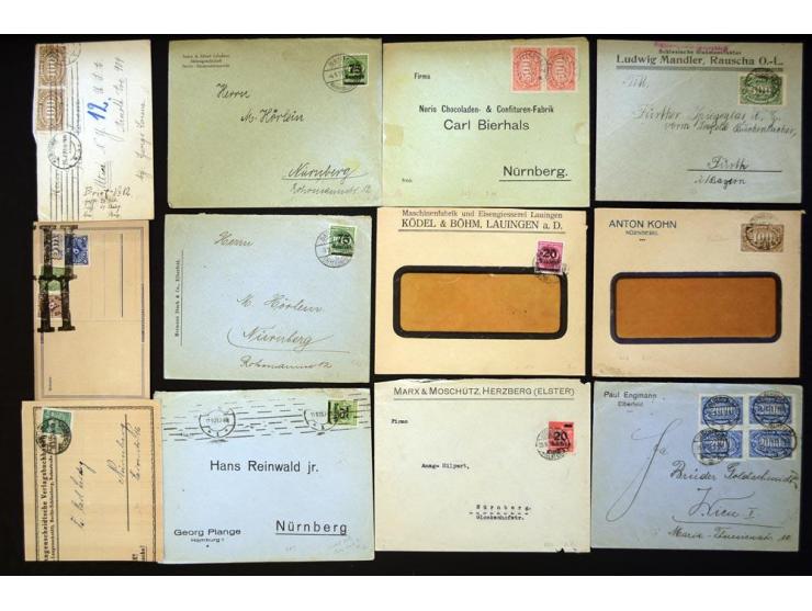 1920/1923, sehr umfangreicher Posten mit geschätzt 1000-1500 Briefen, Karten und Ganzsachen inkl. Dienstmarken-Frankaturen, d