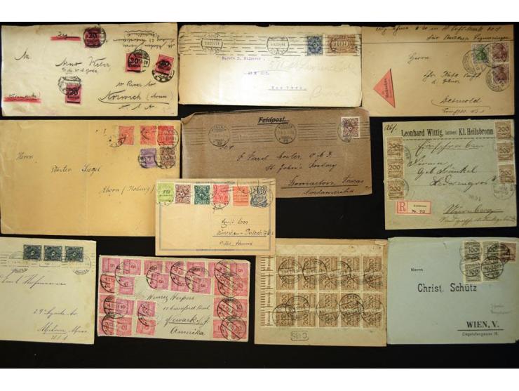 1920/1923, sehr umfangreicher Posten mit geschätzt 1000-1500 Briefen, Karten und Ganzsachen inkl. Dienstmarken-Frankaturen, d