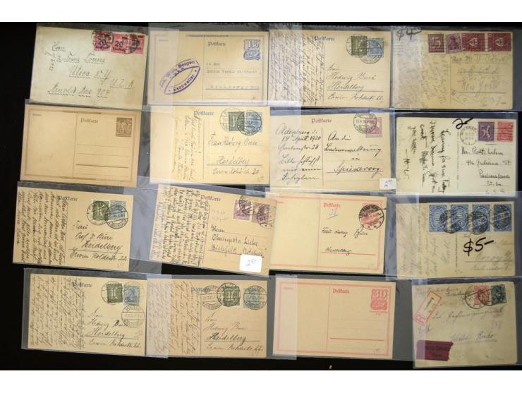 1920/1923, sehr umfangreicher Posten mit geschätzt 1000-1500 Briefen, Karten und Ganzsachen inkl. Dienstmarken-Frankaturen, d