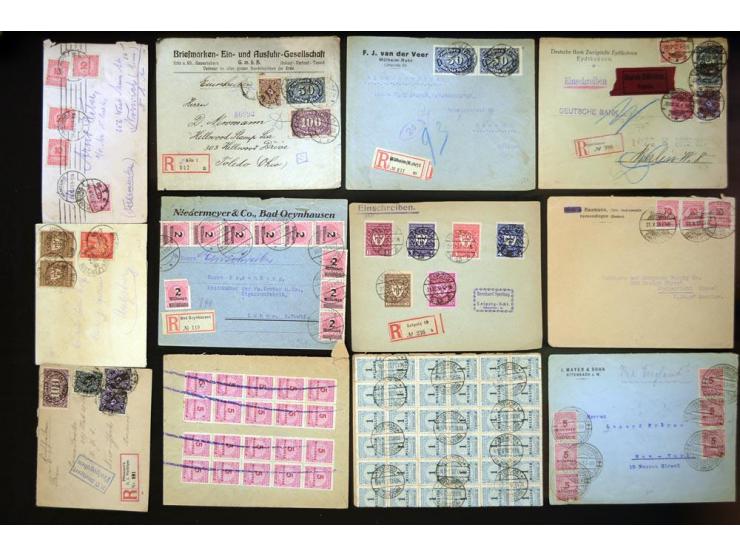 1920/1923, sehr umfangreicher Posten mit geschätzt 1000-1500 Briefen, Karten und Ganzsachen inkl. Dienstmarken-Frankaturen, d