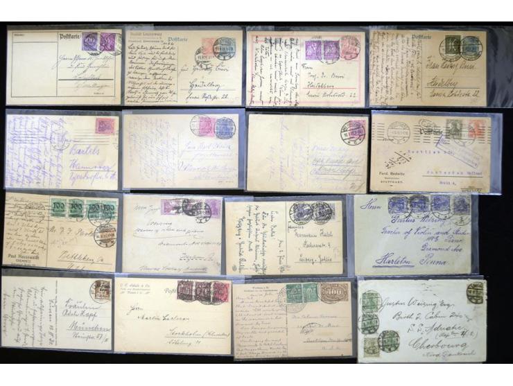 1920/1923, sehr umfangreicher Posten mit geschätzt 1000-1500 Briefen, Karten und Ganzsachen inkl. Dienstmarken-Frankaturen, d
