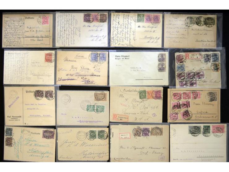 1920/1923, sehr umfangreicher Posten mit geschätzt 1000-1500 Briefen, Karten und Ganzsachen inkl. Dienstmarken-Frankaturen, d