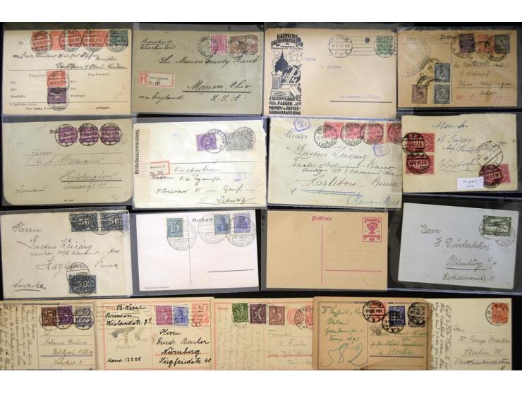 1920/1923, sehr umfangreicher Posten mit geschätzt 1000-1500 Briefen, Karten und Ganzsachen inkl. Dienstmarken-Frankaturen, d