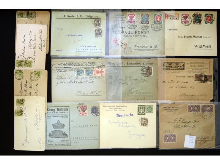 1920/1923, sehr umfangreicher Posten mit geschätzt 1000-1500 Briefen, Karten und Ganzsachen inkl. Dienstmarken-Frankaturen, d