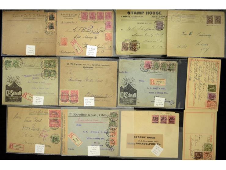 1920/1923, sehr umfangreicher Posten mit geschätzt 1000-1500 Briefen, Karten und Ganzsachen inkl. Dienstmarken-Frankaturen, d