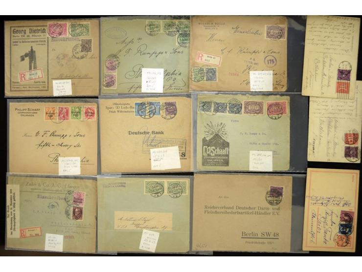 1920/1923, sehr umfangreicher Posten mit geschätzt 1000-1500 Briefen, Karten und Ganzsachen inkl. Dienstmarken-Frankaturen, d